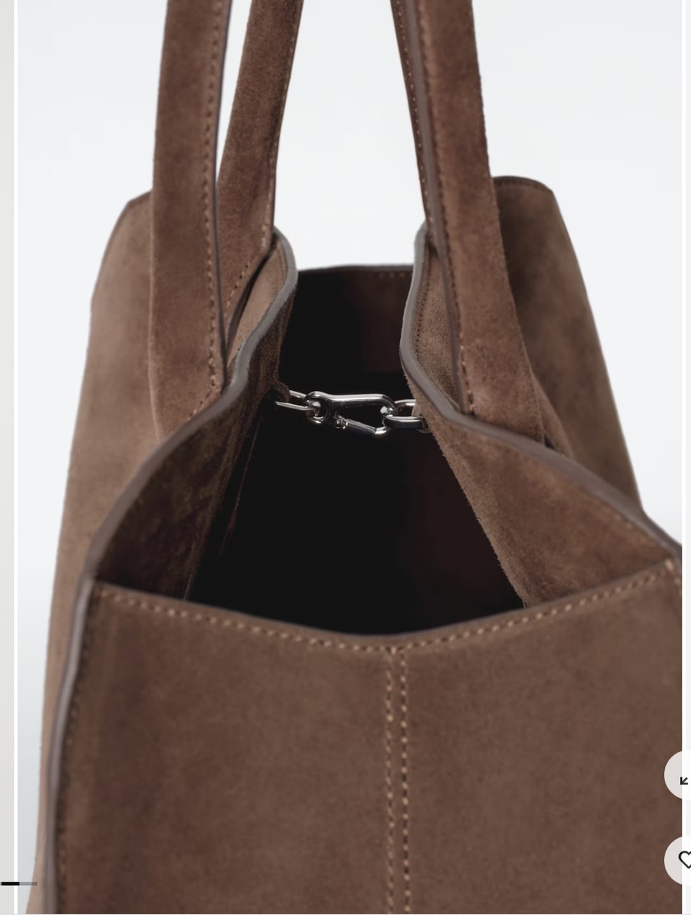 COS small studio bowling bag - suede brown - Picture 2 of 8
